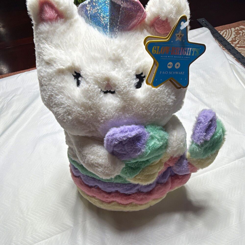 Plush Toy Glow-Brights Plush Cat Unicorn w/ Sound, Light & Glow